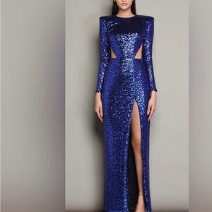 Bronx and Banco Dazzling Blue Sequin Amara indigo Maxi Dress